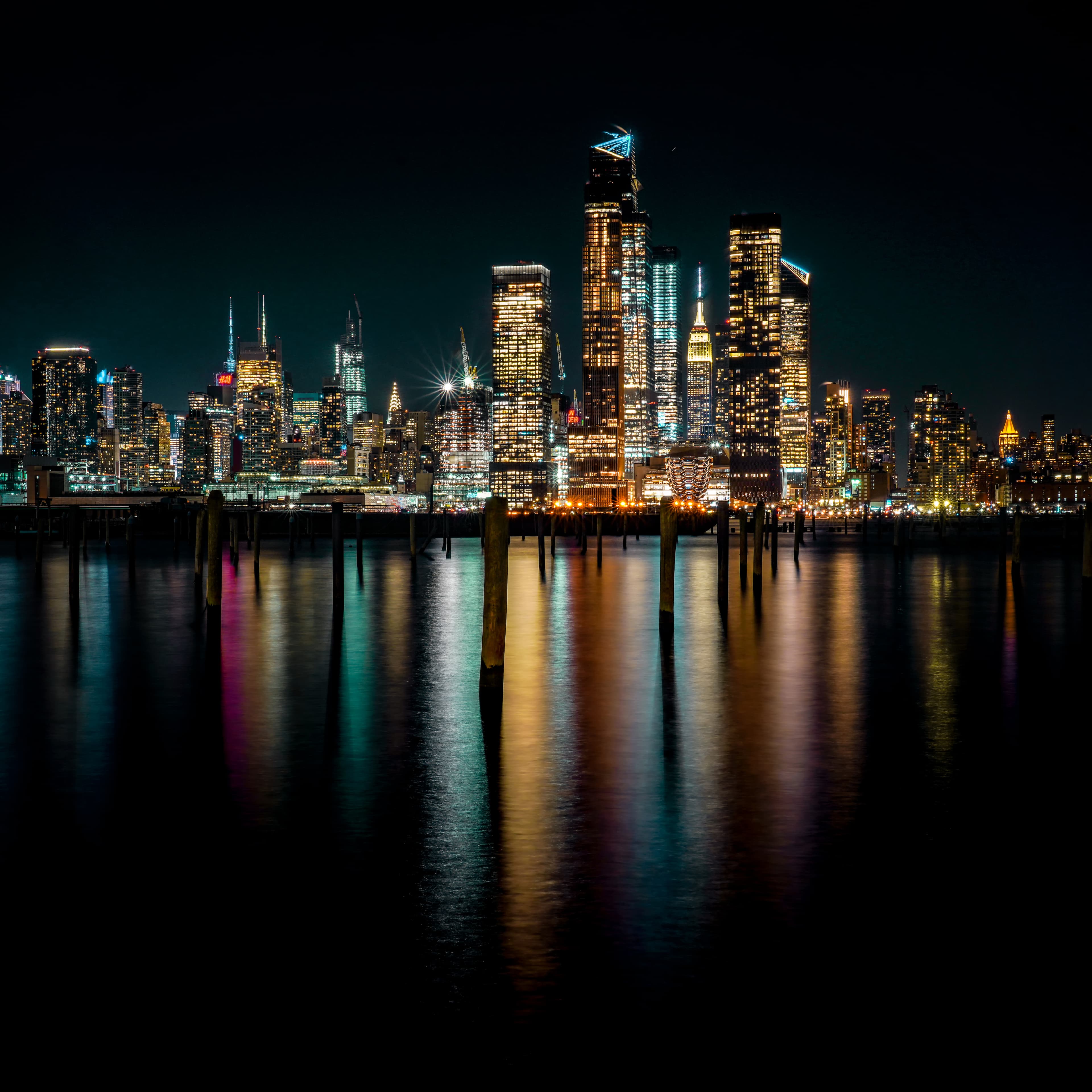 City skyline at night