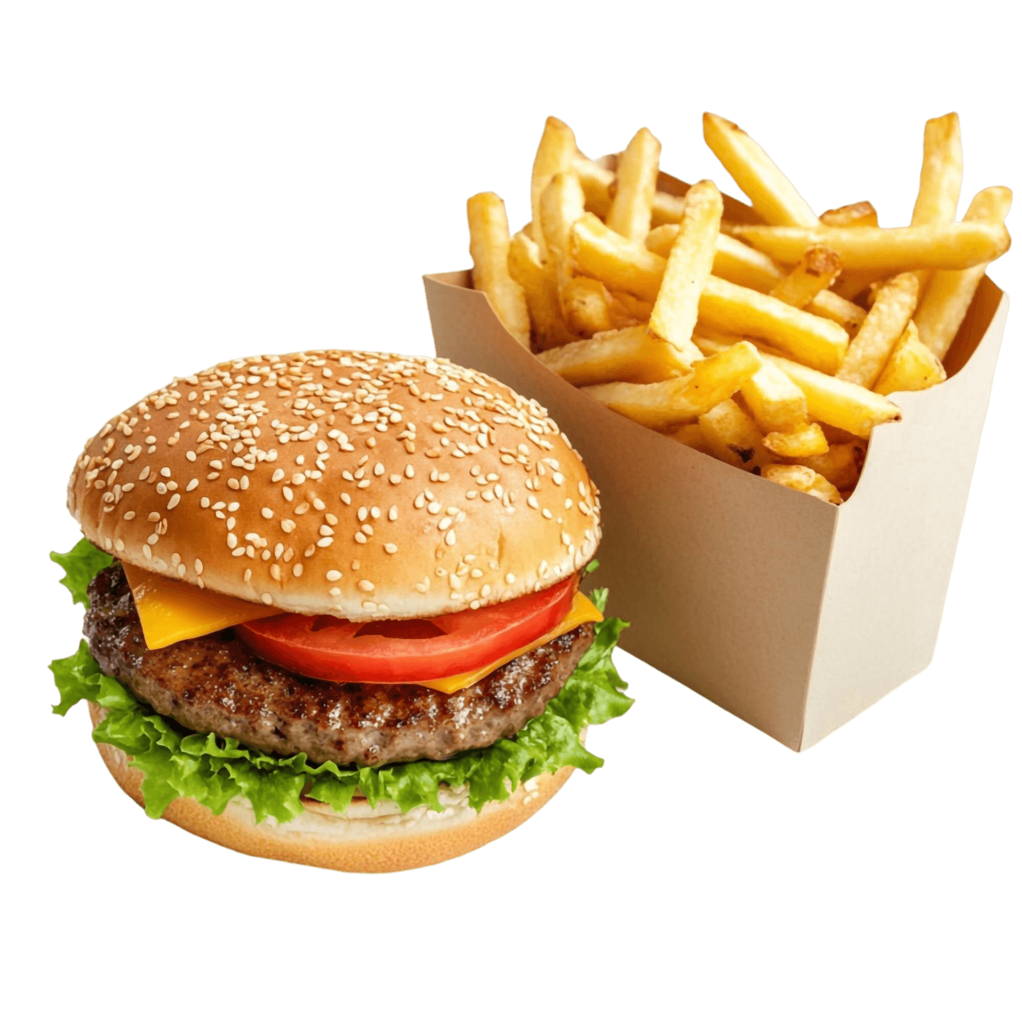 Burger and french fries