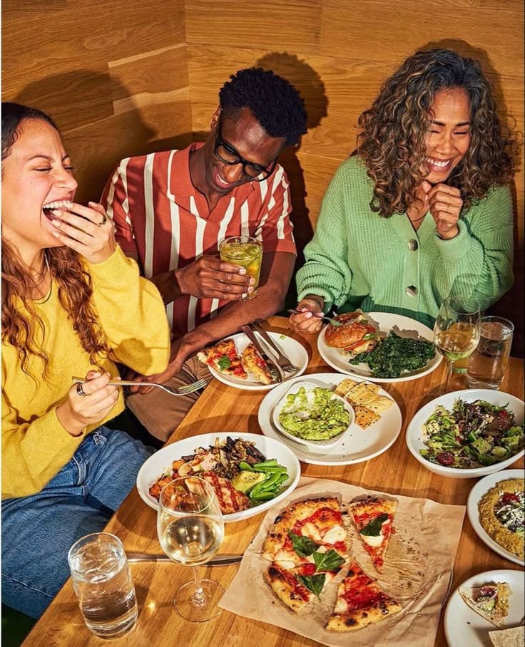 A table of food ordered on Loko
