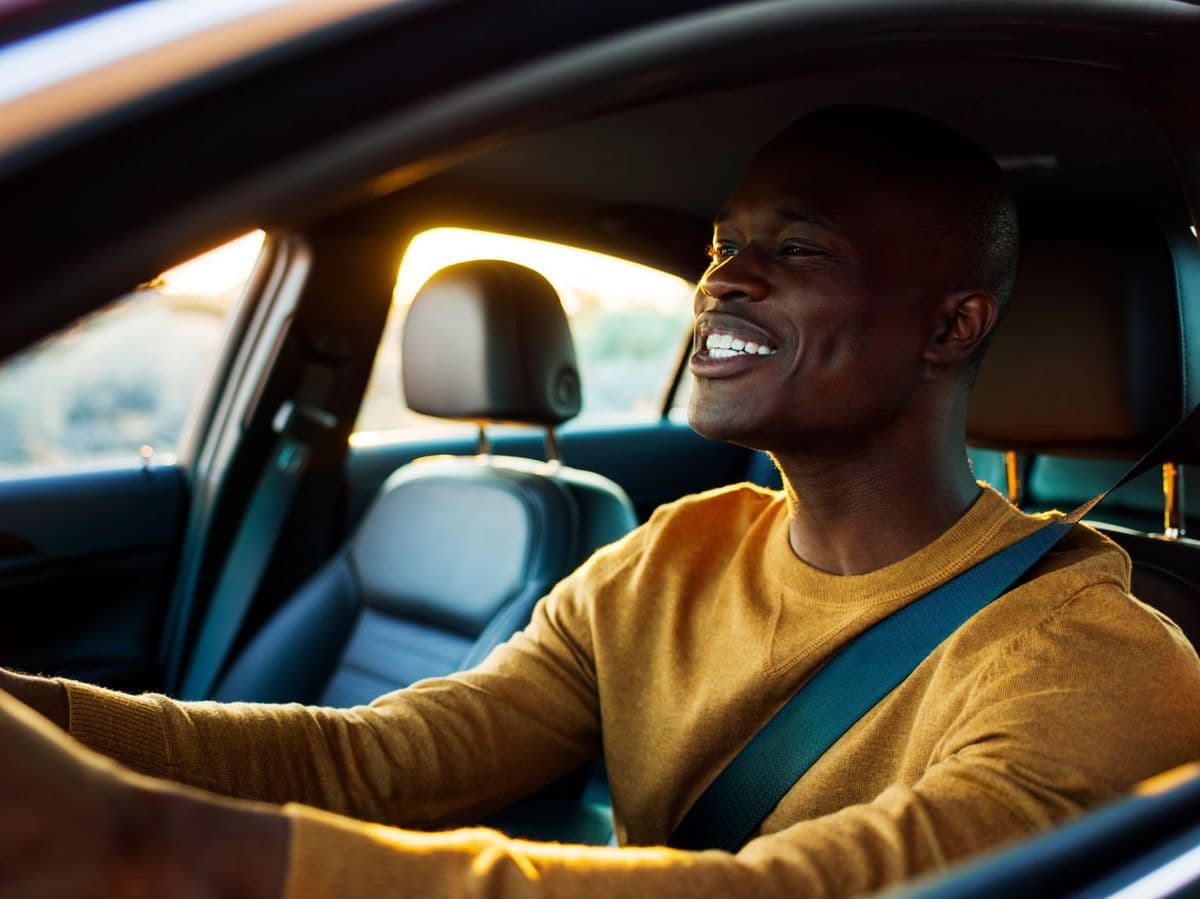 A smiling Loko driver at the wheel